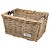 Rieten Fietsmand L White Small Dots grijs