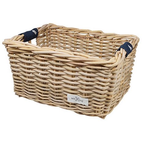 Wicked Rieten Fietsmand L Jeans grijs