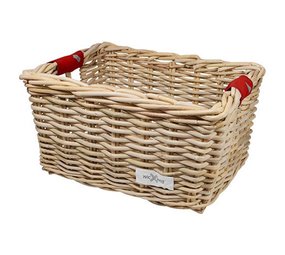 Wicked Rieten Fietsmand L Bright Red Solid grijs