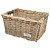 Rieten Fietsmand L Silver Solid grijs
