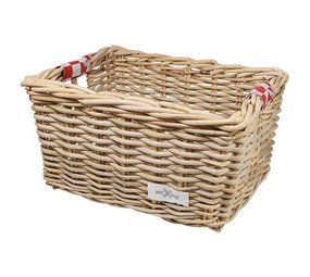 Wicked Rieten Fietsmand L Red Checker grijs Wicked Rieten Fietsmand L Red Checker grijs