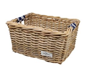 Wicked Rieten Fietsmand L Navy Checker grijs Wicked Rieten Fietsmand L Navy Checker grijs