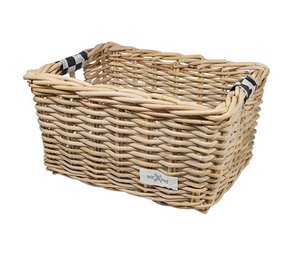 Wicked Rieten Fietsmand L Black Checker grijs