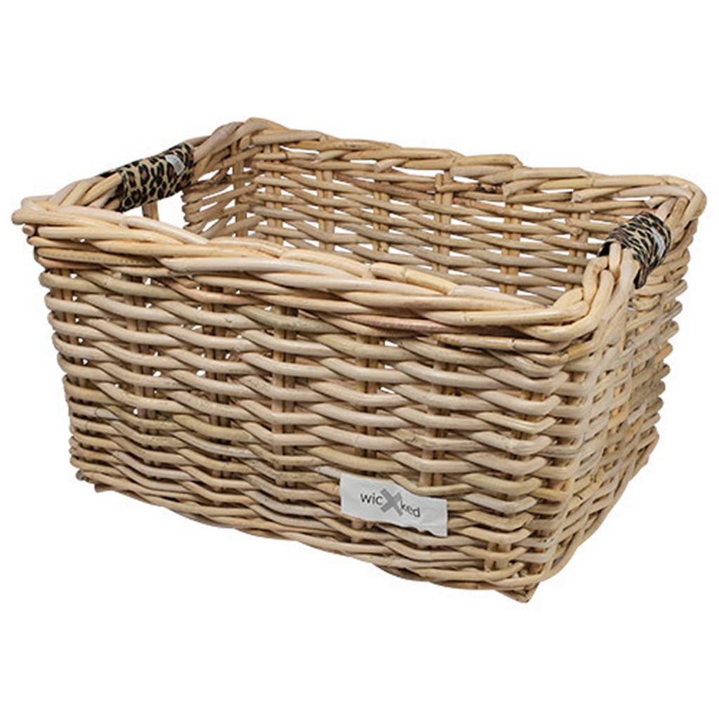 Lixada Rieten Fietsmand, Bruin, Stuurhouder