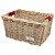 Rieten Fietsmand L Bright Red Solid naturel