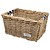 Rieten Fietsmand L Navy Checker naturel