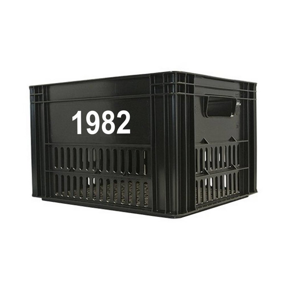 Kerri Kunststof Fietskrat Zwart met Jaartal Kerri Kunststof Fietskrat Zwart met Jaartal