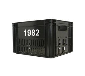 Kerri Kunststof Fietskrat Zwart met Jaartal Kerri Kunststof Fietskrat Zwart met Jaartal