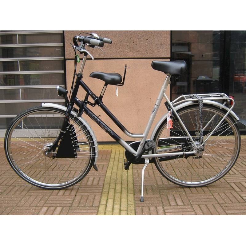 Zadel op Stang voor een Damesfiets met dubbel frame (Buiszadel)