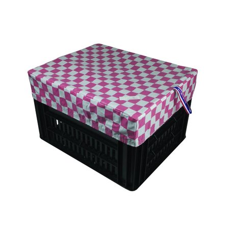 Hooodie Fietskrat Hoes Kratcover Medium Pink Checkers Hooodie Fietskrat Hoes Kratcover Medium Pink Checkers