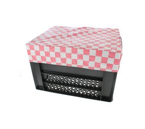 Hooodie Fietskrat Hoes Medium Pink Checkers Hooodie Fietskrat Hoes Medium Pink Checkers