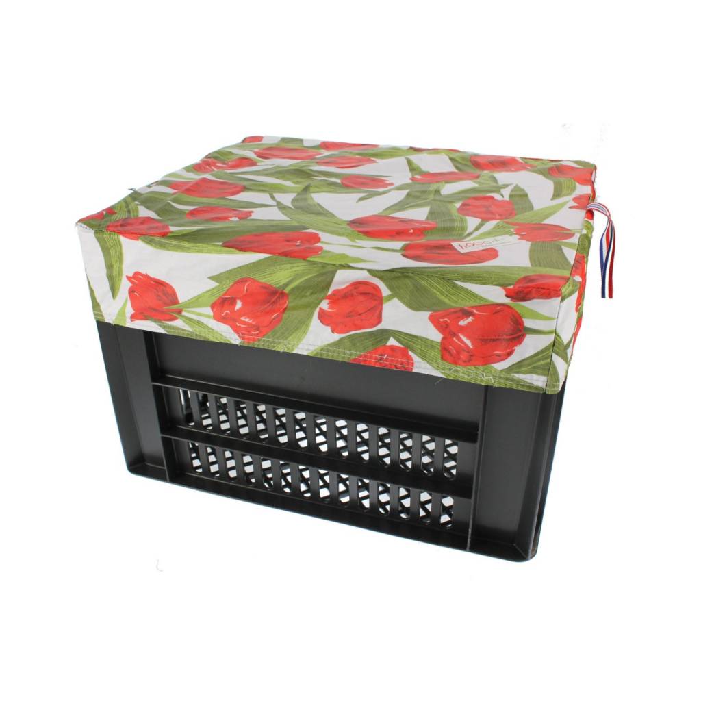 Fietskrat Hoes Kratcover Large Tulips Red