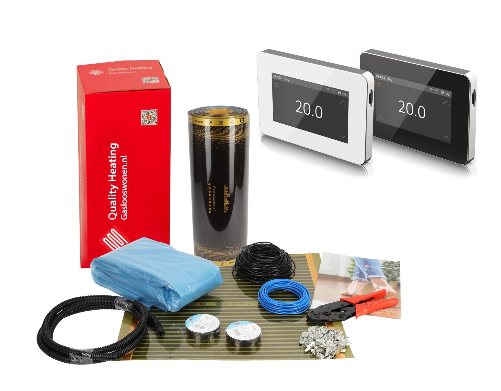 Laminaat, hout en parket  infrarood vloerverwarming