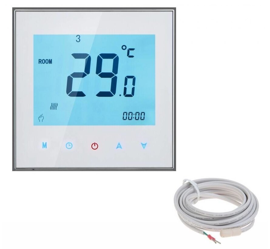 100 Watt elektrische vloerverwarming mat set inclusief Soft Touch 7-Daags Programmeerbare thermostaat