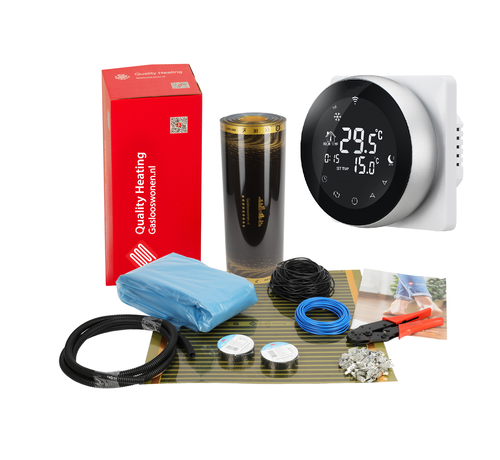 Quality Heating 50cm - 140Watt m² infrarood vloerverwarming set Wifi design PRF-80