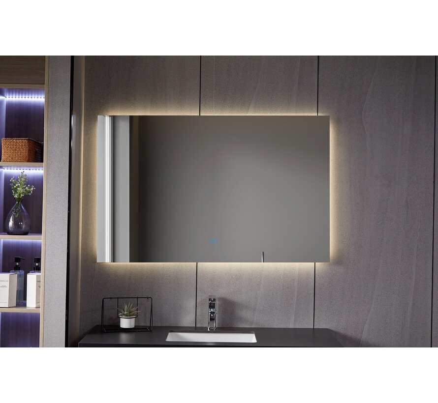 Spiegel frameloos met led, anti-condens 75 x 120 cm