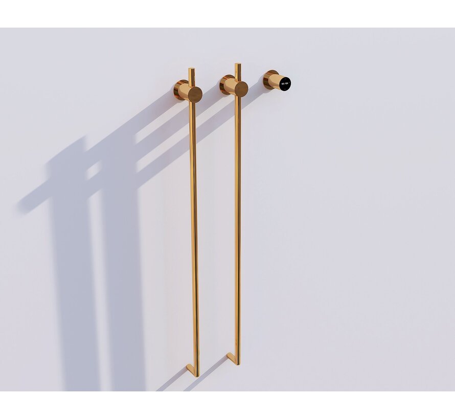 Elektrische handdoek radiator gold met thermostaat L-SR0200-T