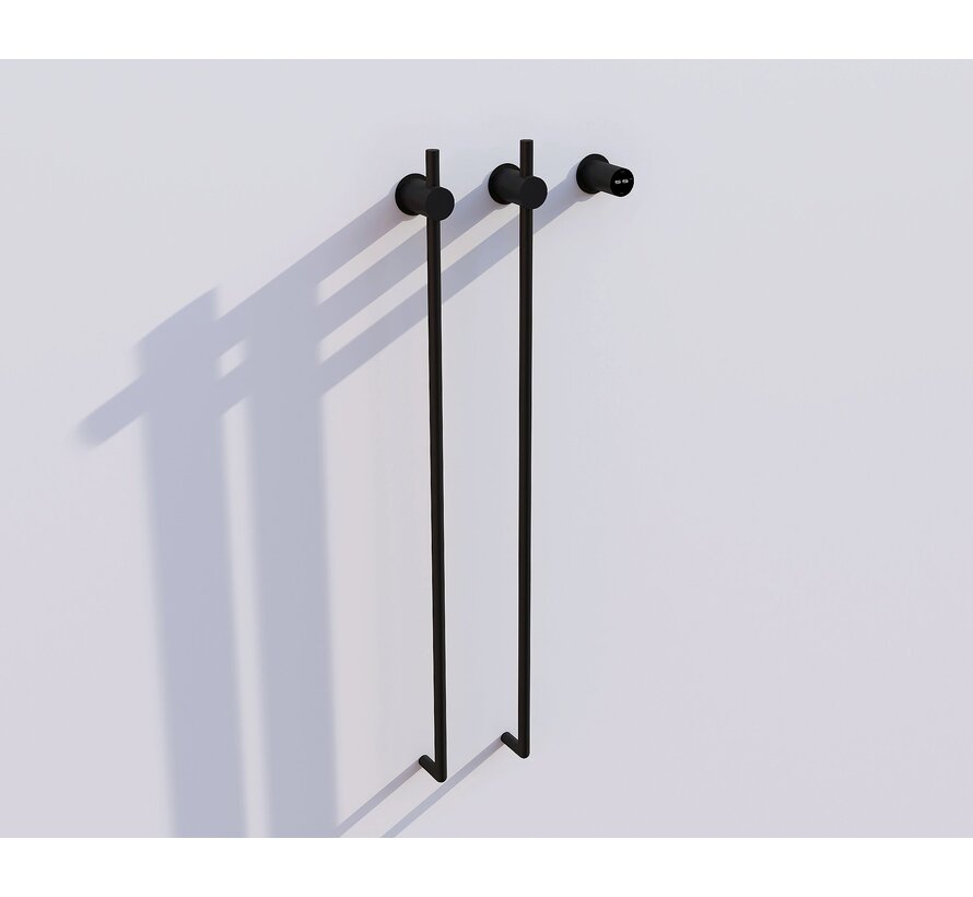 Elektrische handdoek radiator zwart met thermostaat L-SR0200-B