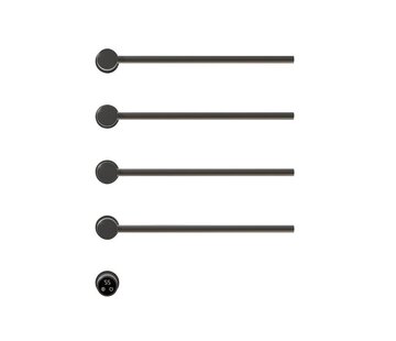 Quality Heating Elektrische handdoek radiator zwart met thermostaat L-SR0003-B