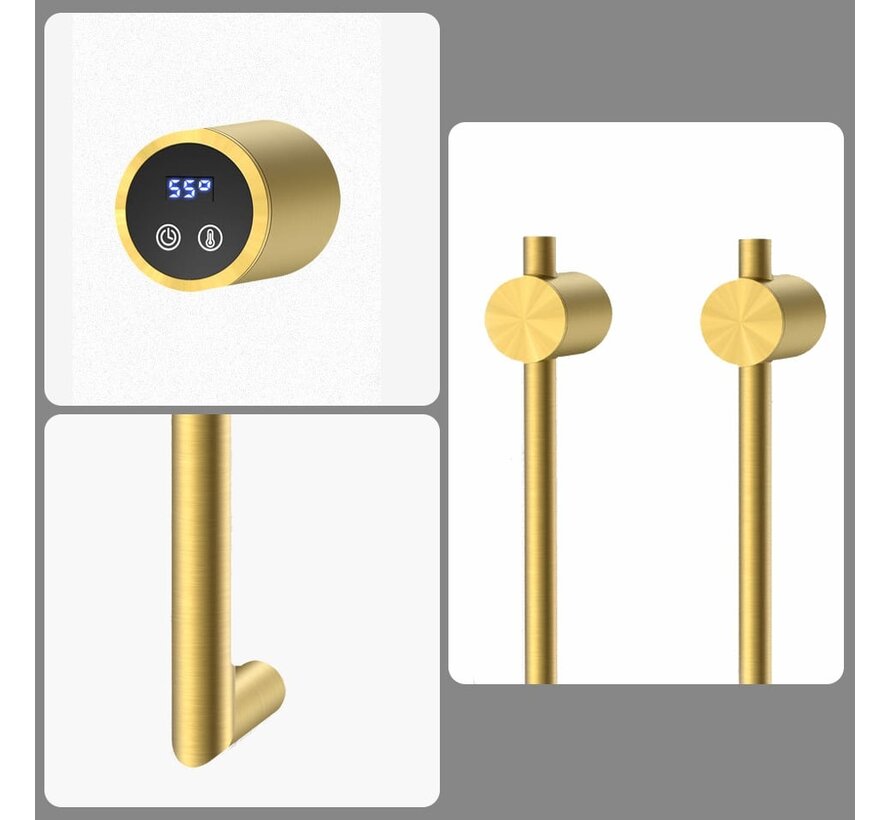 Elektrische handdoek radiator gold met thermostaat L-SR0200-T