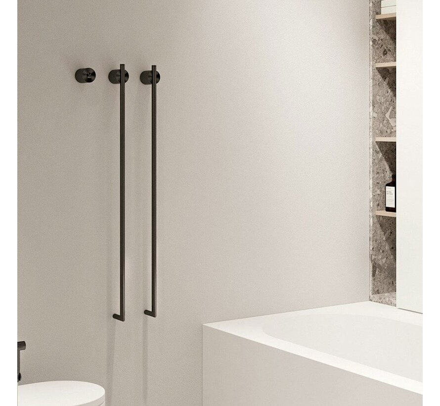 Elektrische handdoek radiator zwart met thermostaat L-SR0200-B