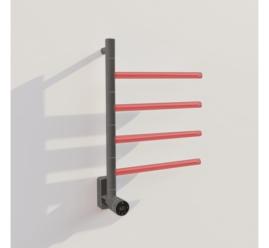 Elektrische handdoek radiator metal look met thermostaat