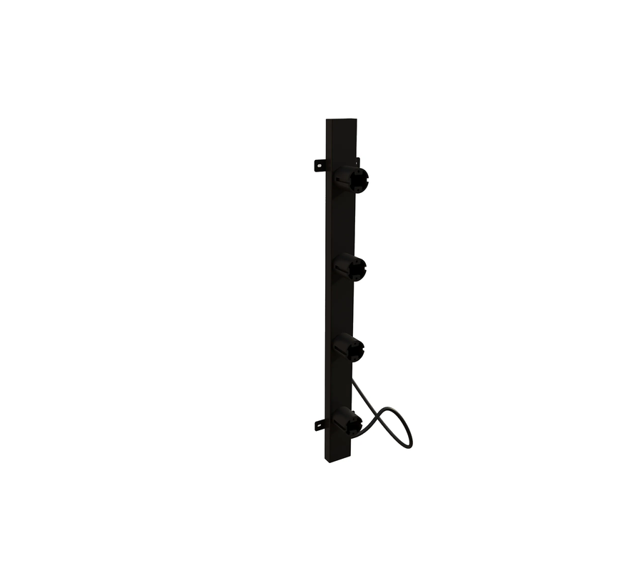 Elektrische handdoek radiator zwart met thermostaat L-SR0003-B