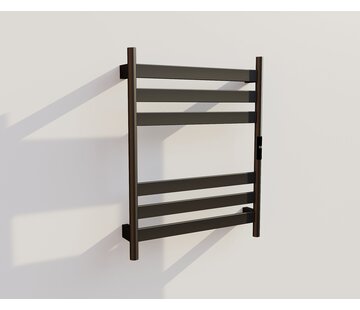 Quality Heating Elektrische handdoek radiator zwart met thermostaat A-CS06G-B