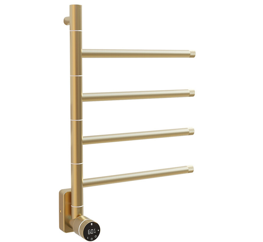 Elektrische handdoek radiator gold met thermostaat