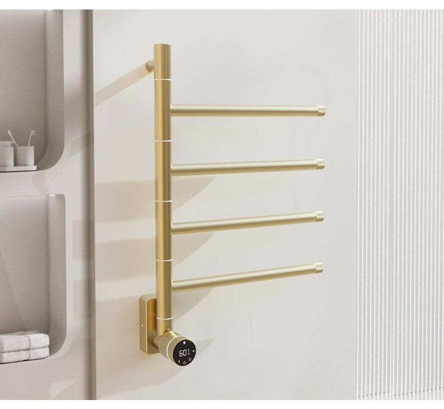 Elektrische handdoek radiator gold met thermostaat