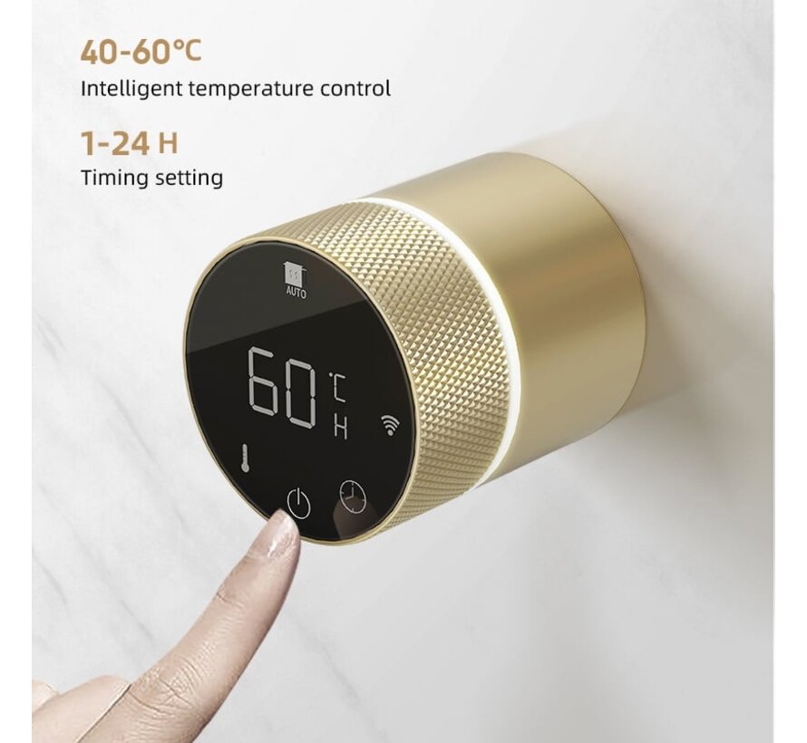 Elektrische handdoek radiator gold met thermostaat
