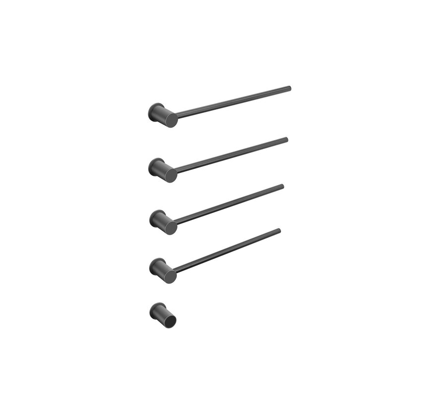 Elektrische handdoek radiator zwart met thermostaat L-SR0200-B