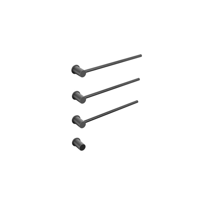 Elektrische handdoek radiator zwart met thermostaat L-SR0003-B