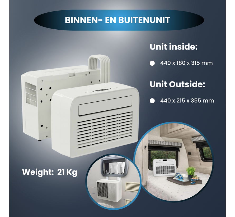 Split airco caravan 5000BTU Wifi Quality Cooling