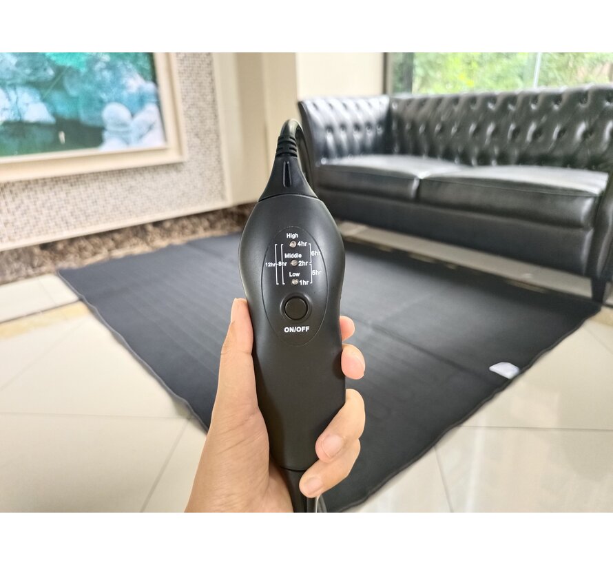 Karpetverwarming 140 x 200 met controller en timerfunctie