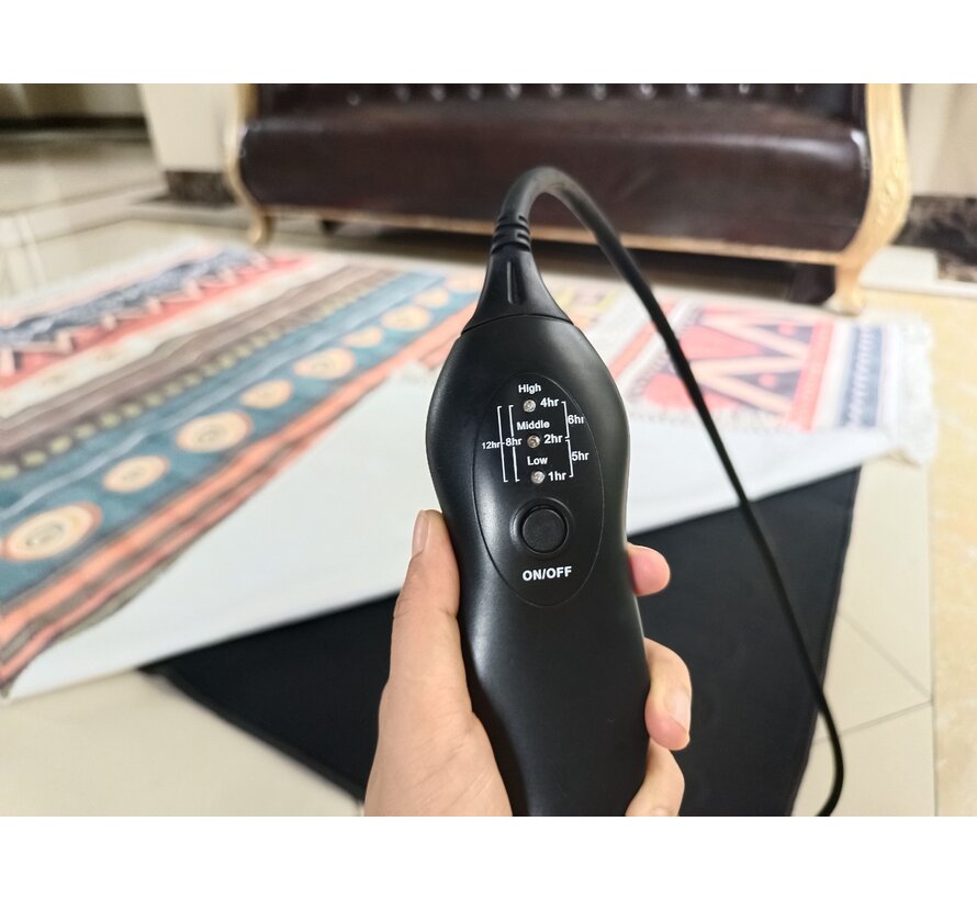 Karpetverwarming 140 x 200 met controller en timerfunctie