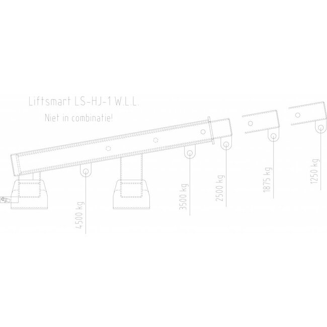 Liftsmart heftruck kraanarm verstelbaar