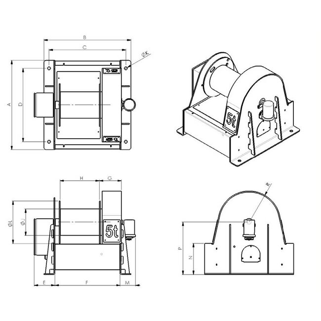 Gebuwin Elektrische wormwiel lier lage snelheid