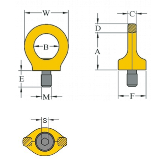 Yoke Draaibare Oogbout Grade 100