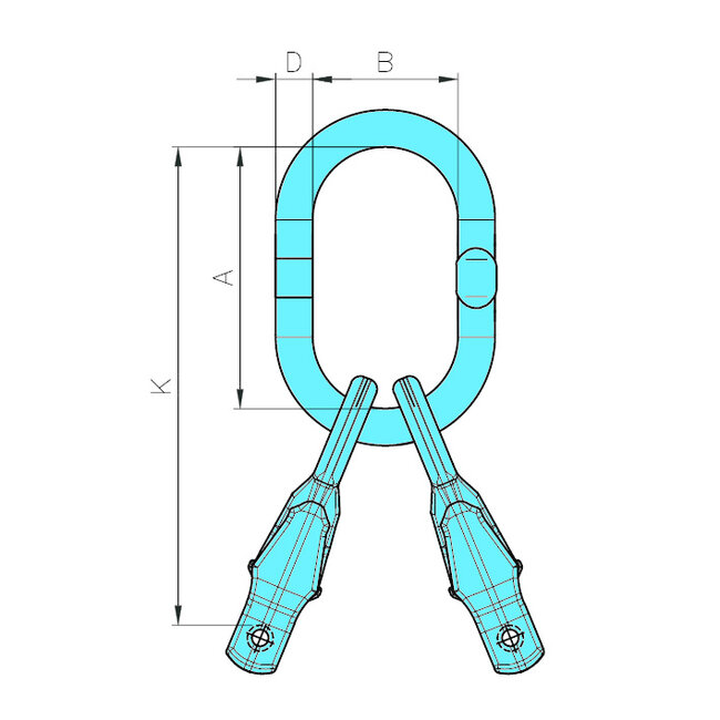 Yoke topschalm met inkorthaak 2-sprong Grade 100
