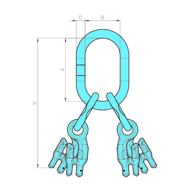Yoke topschalm met inkorthaak 4-sprong Grade 100