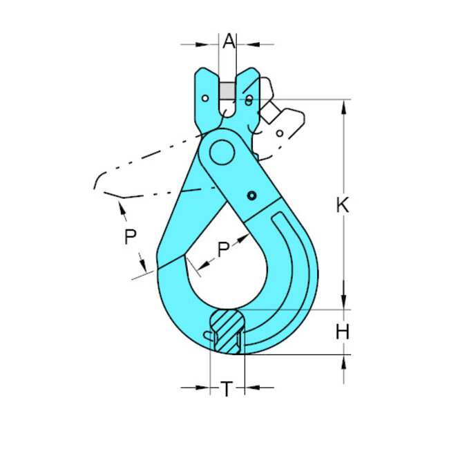 Yoke gaffel veiligheidsklaphaak Grade 100