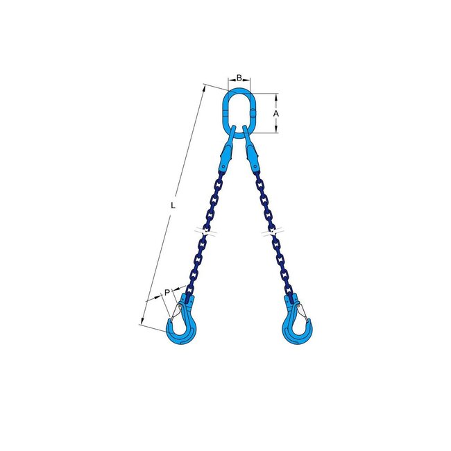 Yoke Yoke ketting 2-sprong 2000 kg Grade 100