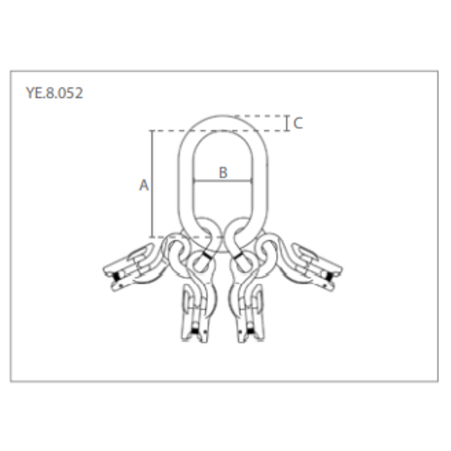 Delta Topschalmen met inkorthaken  - Grade 80 voor 4-sprong
