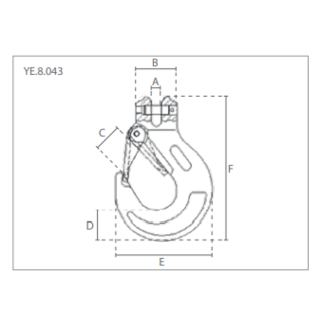 Delta Gaffelhaken met klep - Grade 80