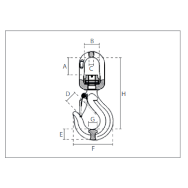 Delta Wartelhaken met klep en lager -  Grade 80