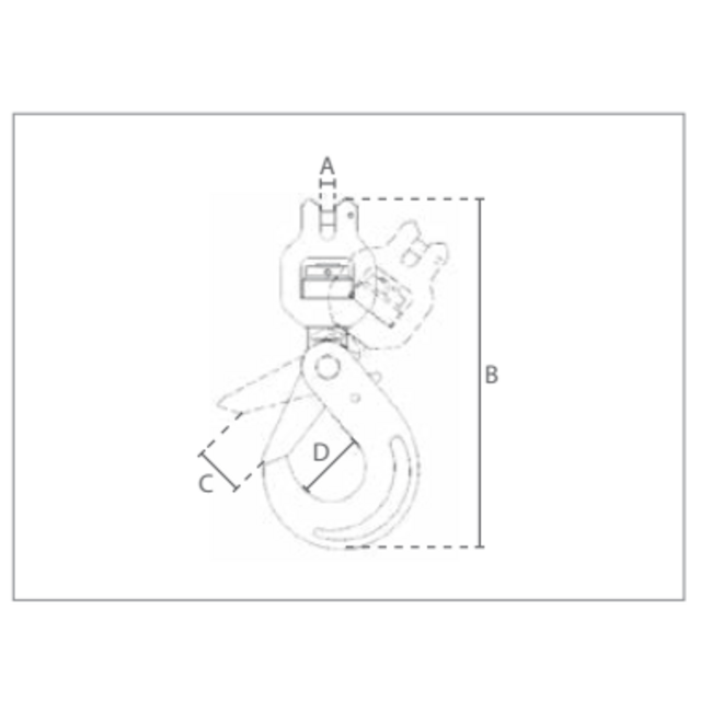 Delta Veiligheids wartelhaken met gaffel en lager