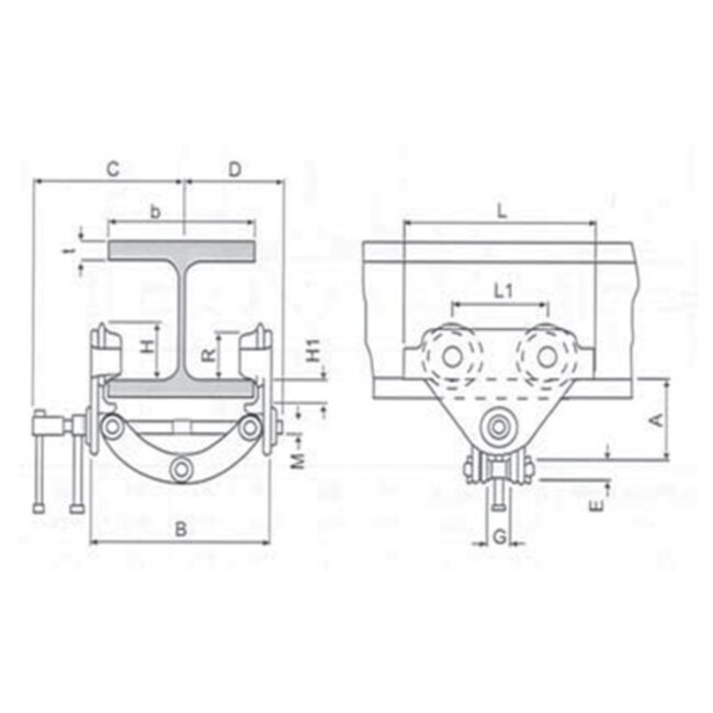 Liftikus spindel duwloopkatten type TC