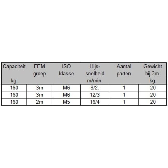 SWF Elektrische kettingtakels 160kg.