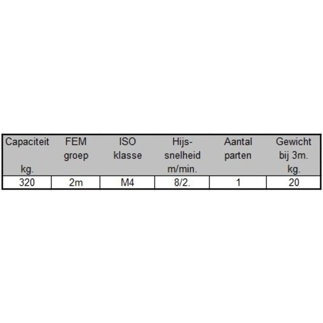 SWF Elektrische kettingtakels 320kg.